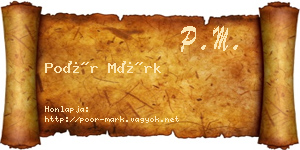 Poór Márk névjegykártya