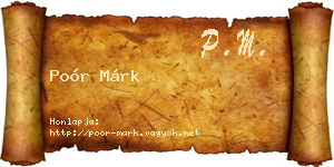 Poór Márk névjegykártya